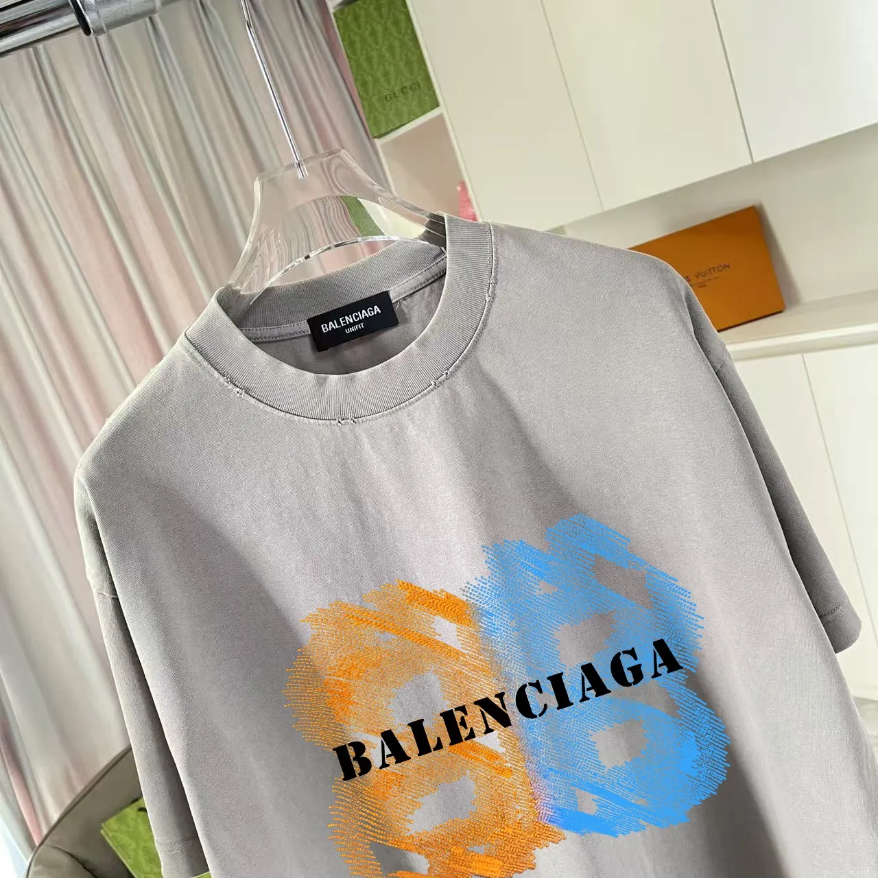 BALENCI*GA 2025 New Arrival logo 320g T Same Style Size：S M L XL XXL ：Black Gray Red Black